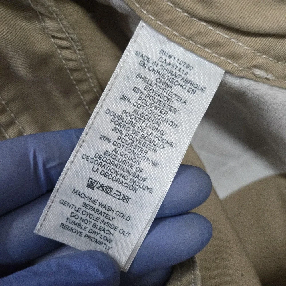 True Religion Cargo Pants Mens 32x32 Beige Canvas Logo Pockets Casual Workwear